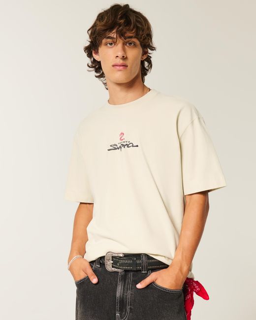 Hollister Boxy Heavyweight Toyota Supra Graphic Tee in Natural for
