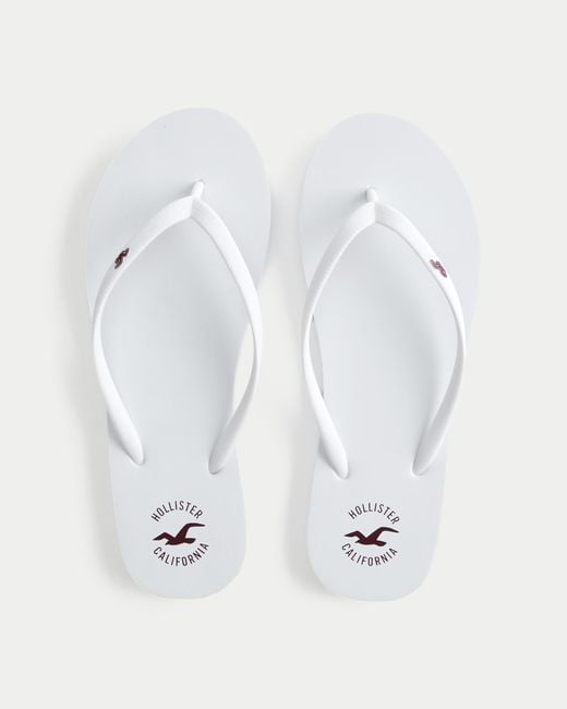 Hollister White Flip Flops