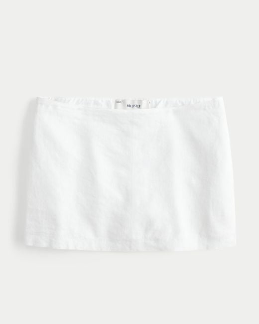 Hollister White Linen-blend Mini Skort
