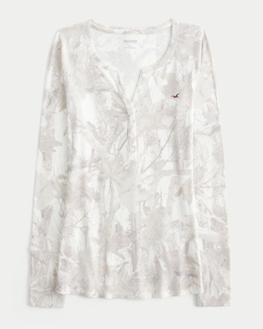 Hollister White Long-sleeve Icon Henley