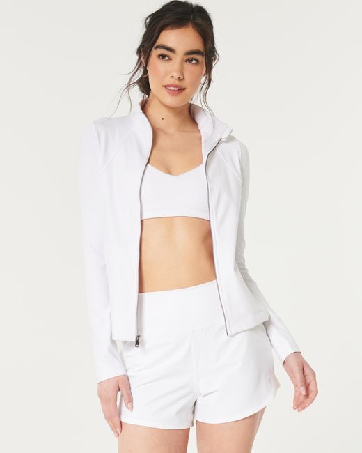 Hollister White Gilly Hicks Active Recharge Zip-up Jacket