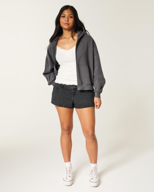Hollister Low-rise Black Denim Mini Shorts