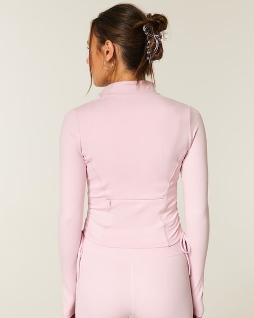 Hollister Pink Gilly Hicks Active Recharge Side-tie Zip-up Jacket