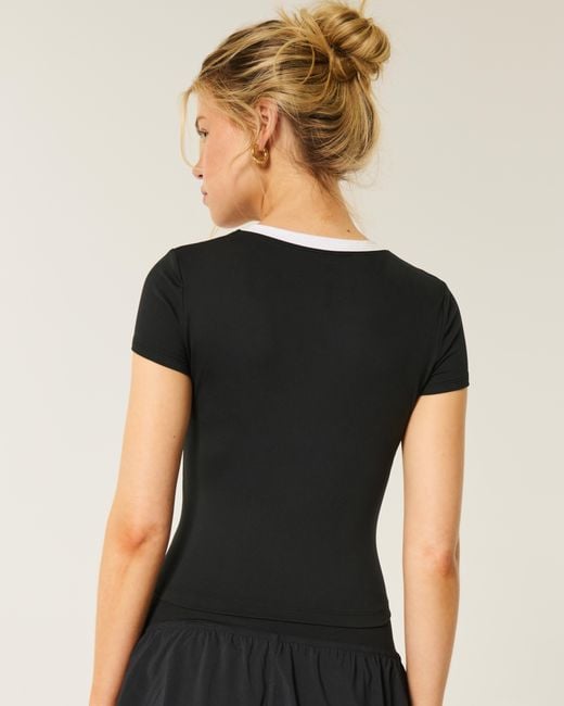 Hollister Black Gilly Hicks Active Graphic Baby Tee
