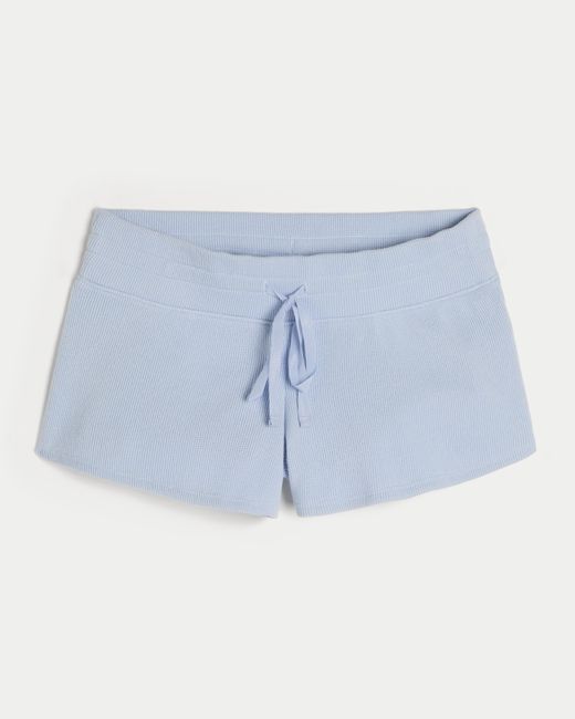 Hollister Blue Gilly Hicks Cozy Waffle Mini Shorts