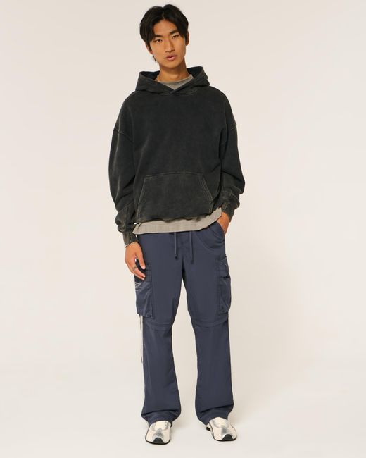 Hollister Blue Baggy Cargo Track Pants for men