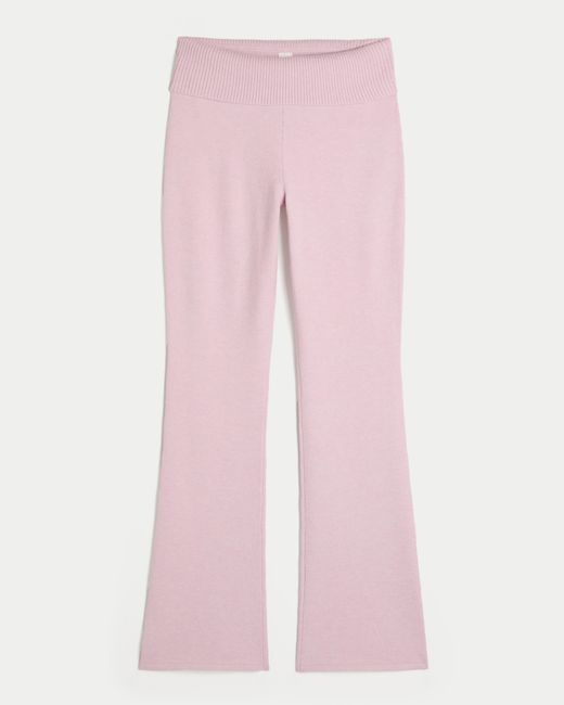 Hollister Pink Gilly Hicks Sweater-knit Foldover Waist Boot Pants