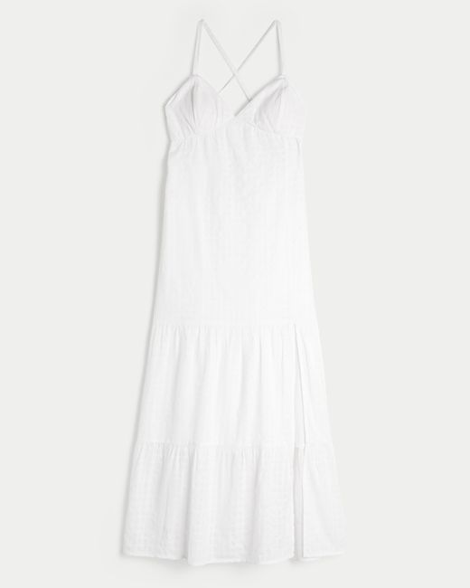 Hollister White Open Back Maxi Dress
