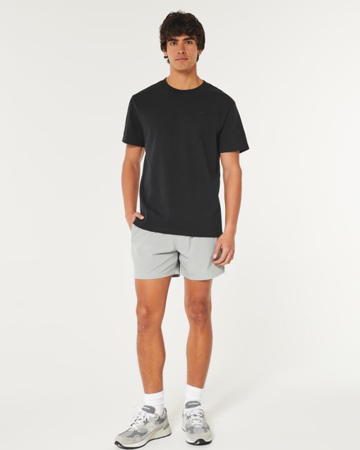 Hollister Black Relaxed Textured Crew T-shirt for men