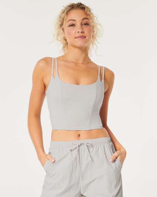 Hollister White Gilly Hicks Active Recharge Layered Corset Top