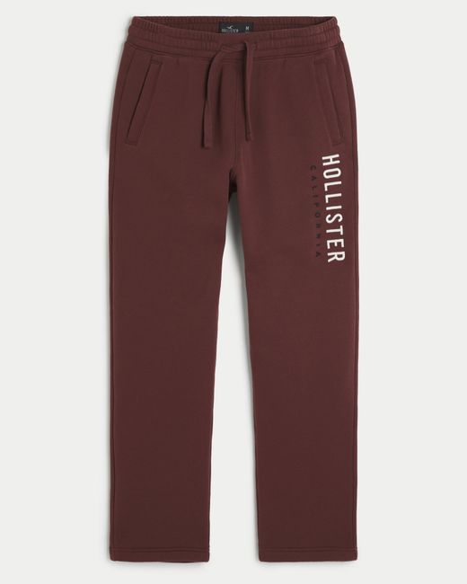 Hollister Red Straight Logo Graphic Sweatpants for men