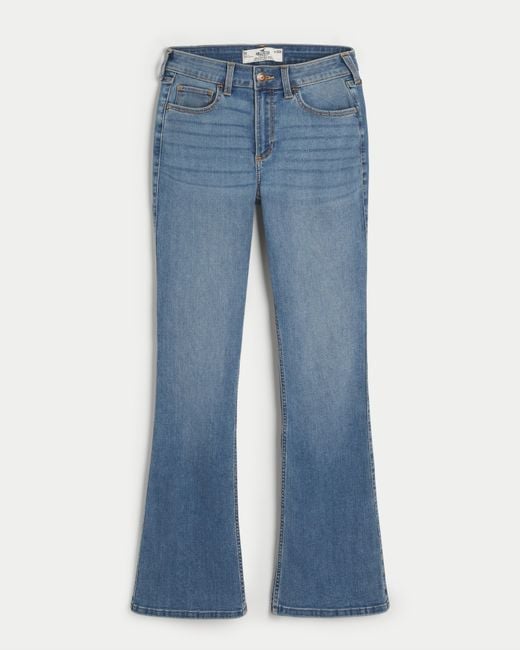 Hollister Blue Curvy Mid-rise Medium Wash Boot Jeans
