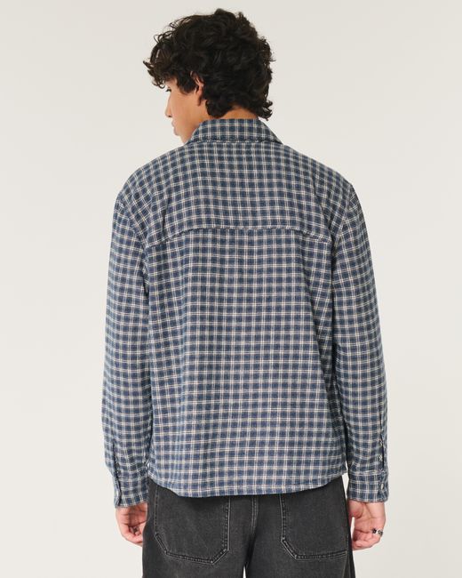 Hollister Blue Relaxed Flannel Shirt for men