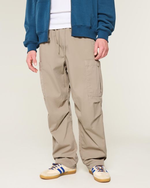 Hollister Baggy Utility-Hose zum Hineinschlüpfen in Natural für Herren