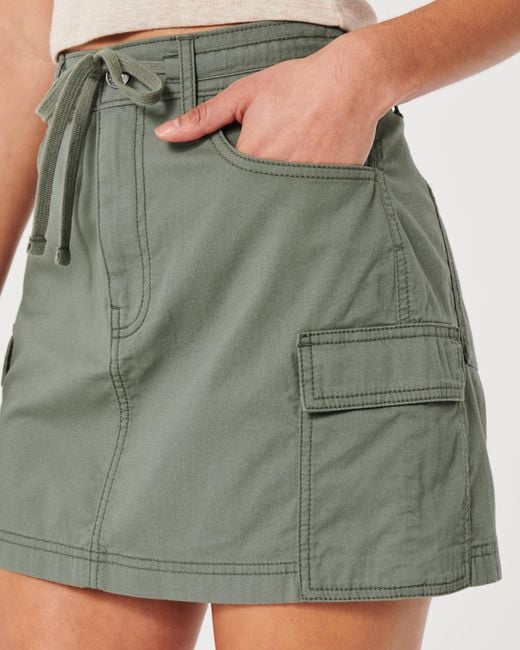 Hollister Green Cargo Mini Skirt
