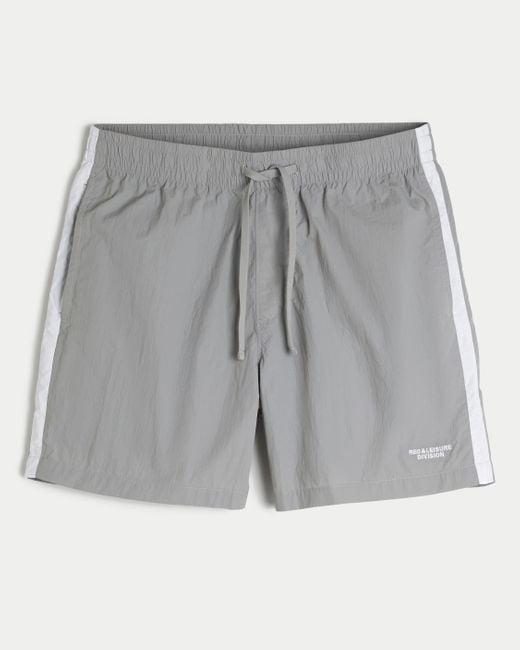 Hollister Above the knee Nylon Track Shorts in Grey for Men Lyst UK