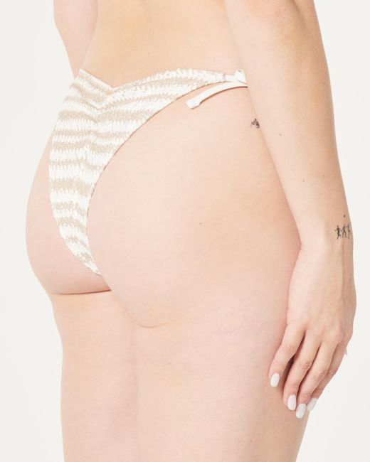 Hollister White Crochet-style Cheekiest Bikini Bottom