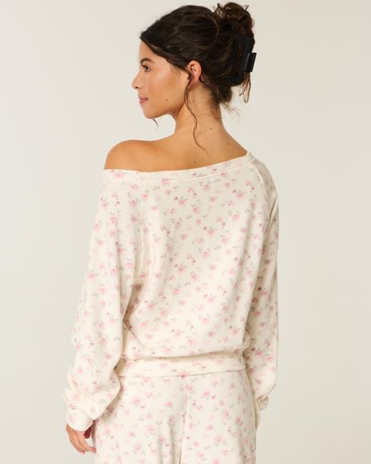 Hollister Natural Gilly Hicks Waffle Off-the-shoulder Top