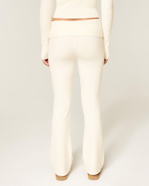 Hollister Natural Gilly Hicks Sweater-knit Foldover Bootcut Pants