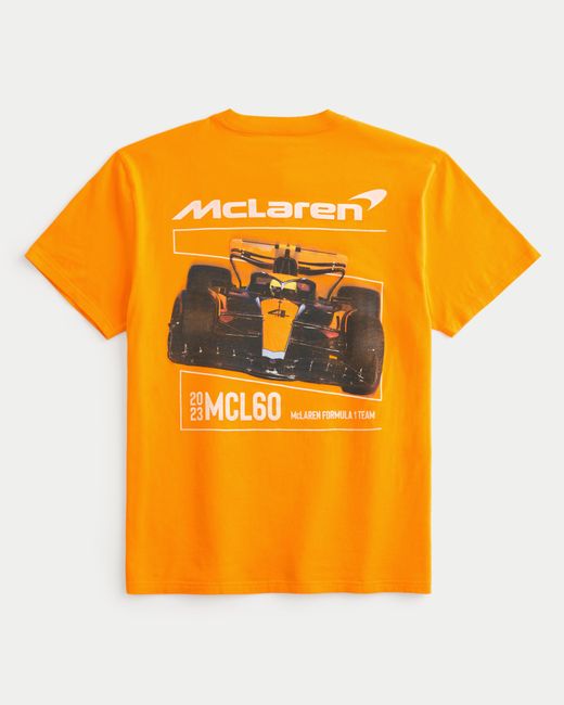Hollister Lässiges Tee mit McLaren-Grafik in Orange für Herren