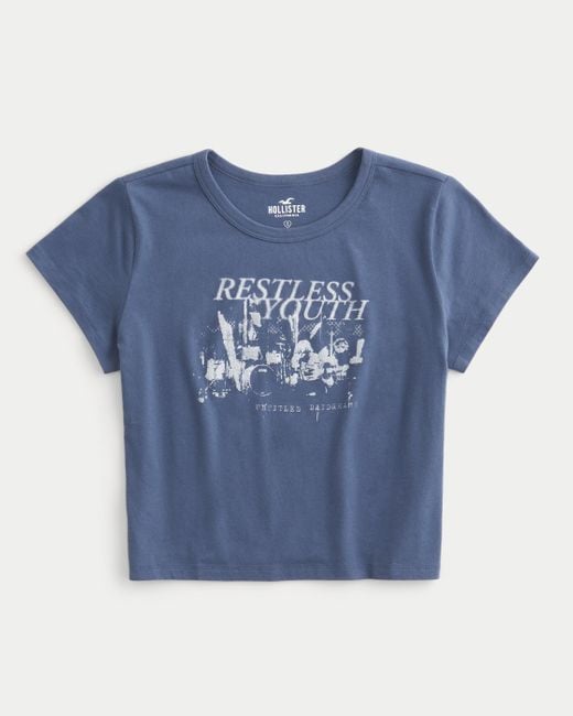 Hollister Blue Restless Youth Graphic Baby Tee