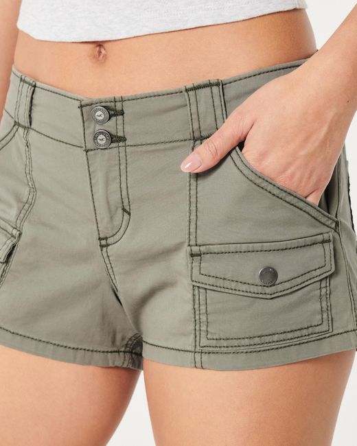 Hollister Gray Low-rise Cargo Shorts