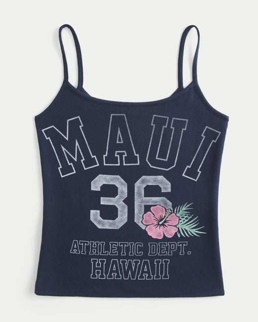 Hollister Blue Hollister Callie Reversible Maui Graphic Cami
