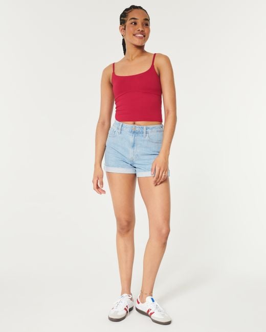 Hollister Red Soft Stretch Seamless Fabric Scoop Cami
