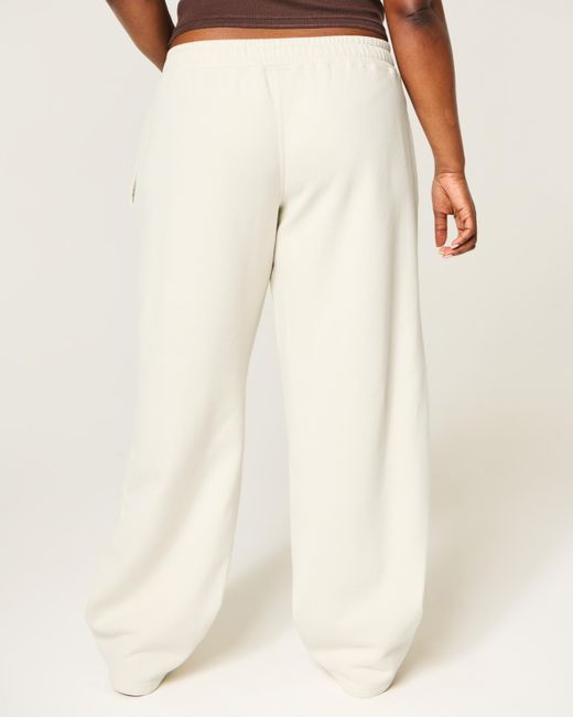 Hollister White Low-rise Baggy Sweatpants