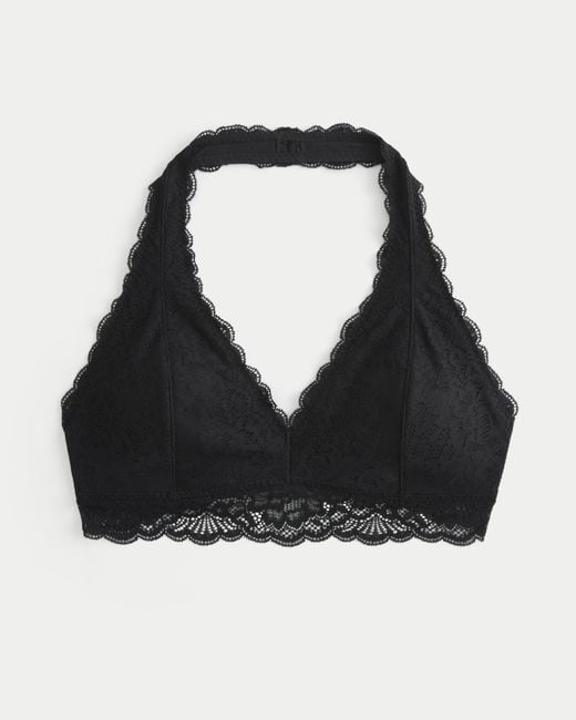 Hollister Black Lace Halter Bralette