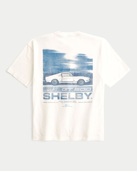 Hollister Kastig geschnittenes Tee mit Shelby GT 500 Grafik in Blue für Herren