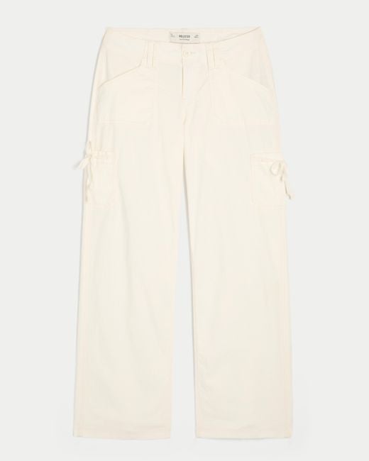 Hollister Natural Low-rise Lace Trim Baggy Pants