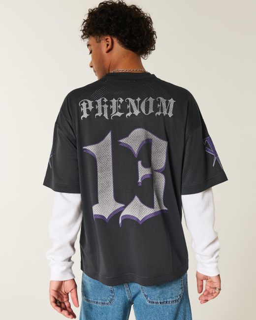 Hollister Black Baggy Undertaker Graphic Jersey for men