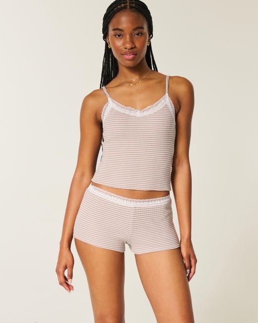 Hollister Natural Gilly Hicks Waffle Lace Shortie Shorts