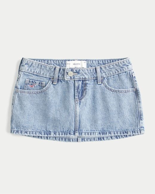 Hollister Blue Ultra Low-rise Micro Mini Skort