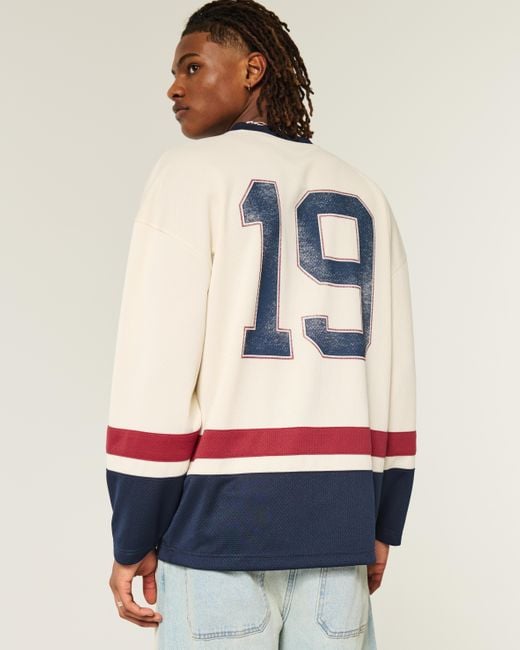 Hollister Blue Baggy Hockey Jersey for men