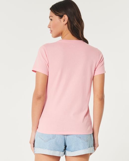 Hollister Pink Easy Logo Graphic Tee