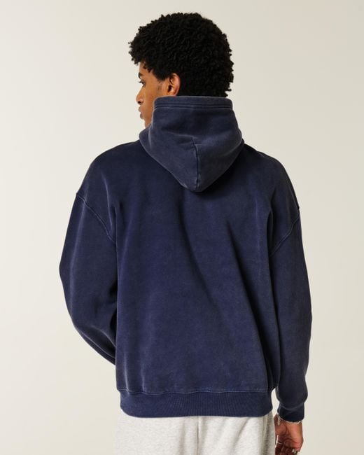 Hollister Blue Hollister Feel Good Boxy Washed Hoodie for men