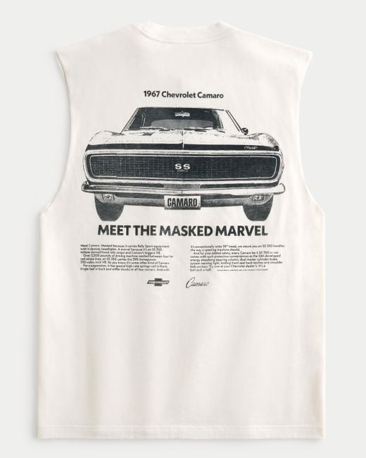Hollister Natural Relaxed Chevrolet Camaro Graphic Cutoff Tank for men