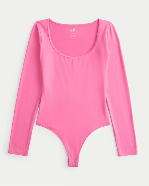 Hollister Pink Seamless Fabric Scoop Bodysuit