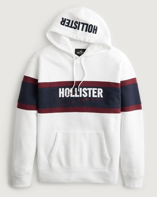 Hollister Hoodie mit Logografik-Applikation in Weiß für Herren | Lyst DE