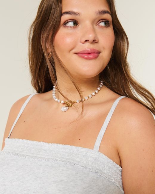 Hollister White Strapless Tie Waist Babydoll Top