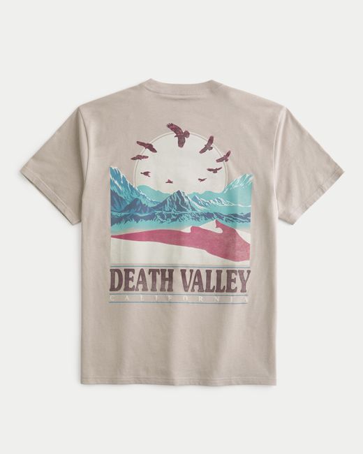 Hollister Relaxed Death Valley California Graphic Tee in White for Men