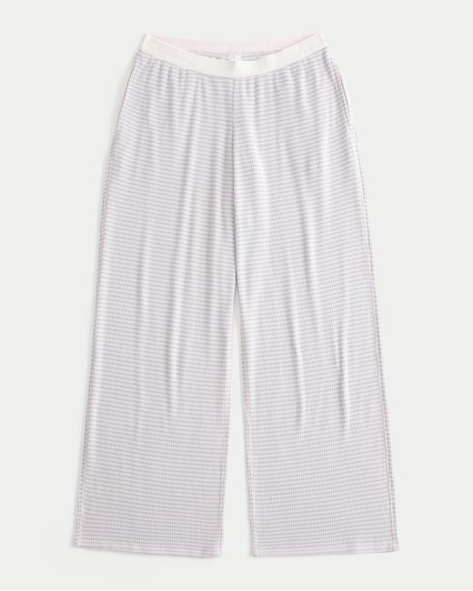 Hollister White Always Cozy Rib Wide-leg Pants