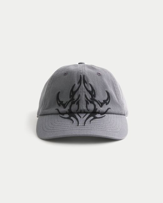 Hollister Gray Tattoo Embroidery Baseball Hat for men