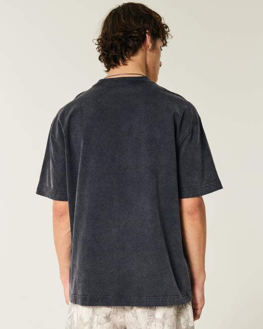 Hollister Black Boxy Heavyweight The Libertines Graphic Tee for men