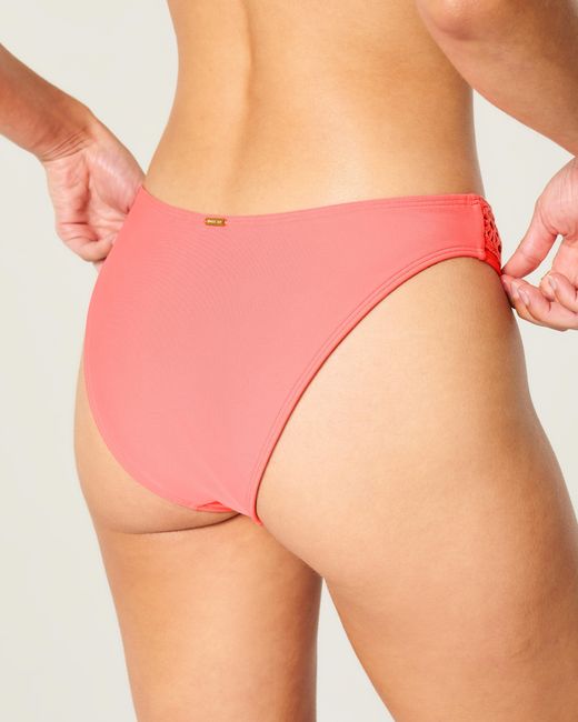 Hollister Pink Crochet-style Trim Cheeky Bikini Bottom