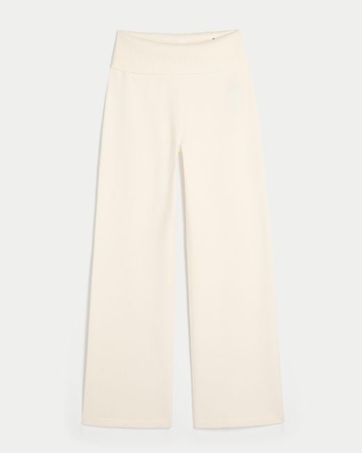 Hollister Natural Gilly Hicks Sweater-knit Foldover Straight Pants
