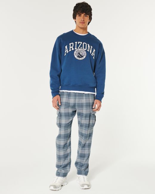 Hollister Blue Flannel Cargo Pajama Pants for men