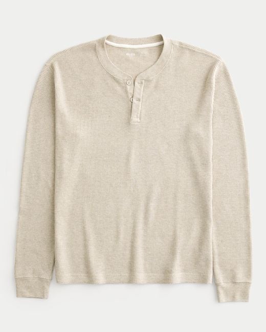 Hollister Natural Long-sleeve Thermal Henley for men